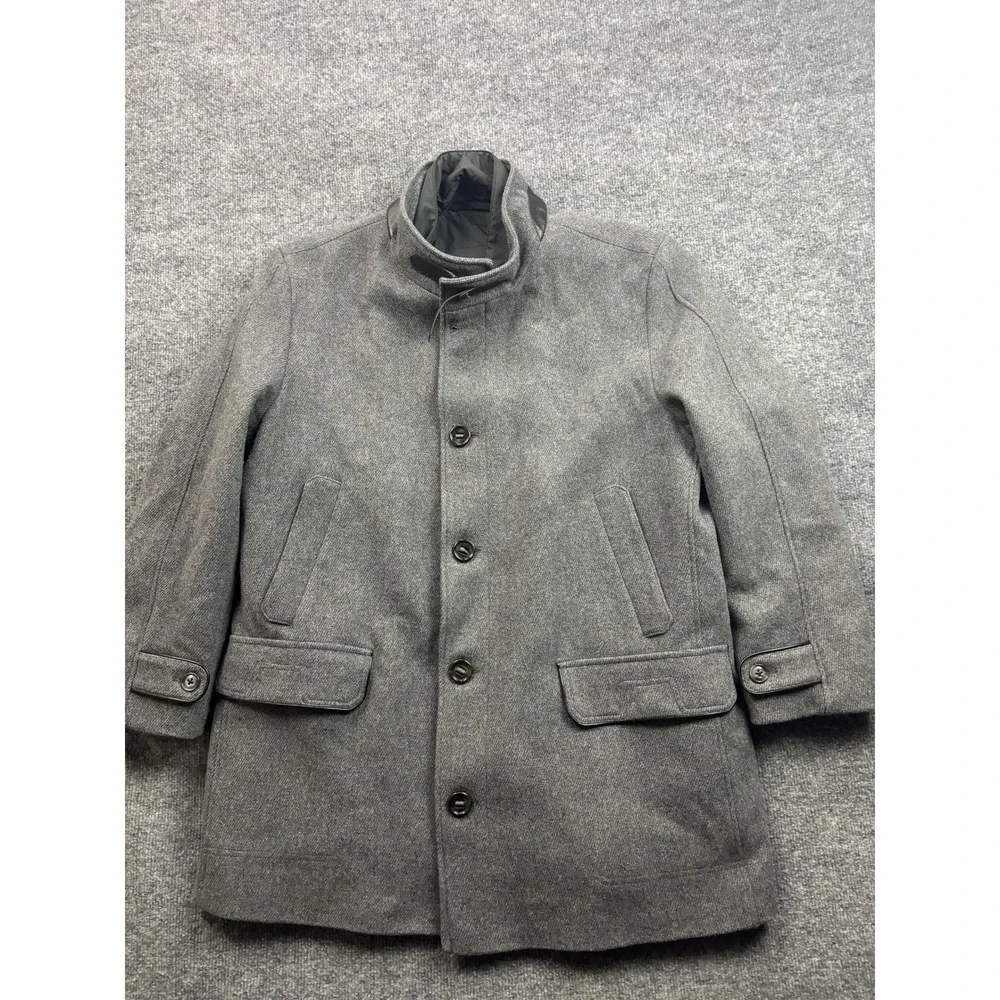 Schneiders Salzburg Car Coat Mens 44 Grey Wool Blend Layered Bib Jacket